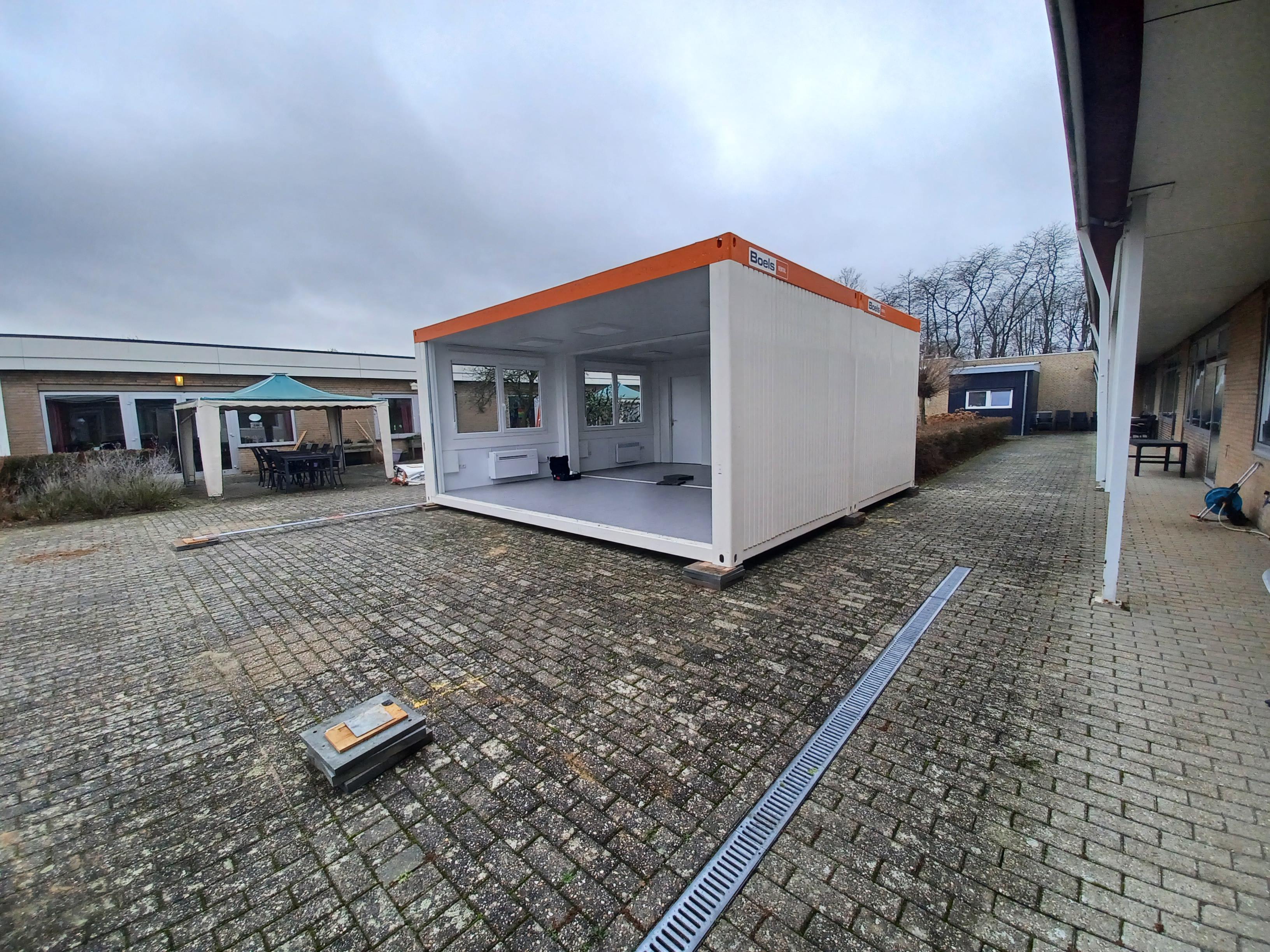 Tijdelijke huisvesting van Boels voor Meander Groep